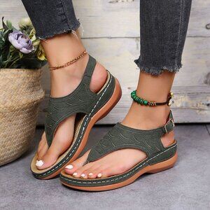 Low-Wedge Women Orthopedic Sandals Casual Flat Shoes Flip Flops Ladies A…